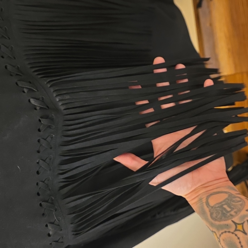 Black Fringe Zip Jacket Idyllwind By MIRANDA LAMBERT - Picture 4 of 10